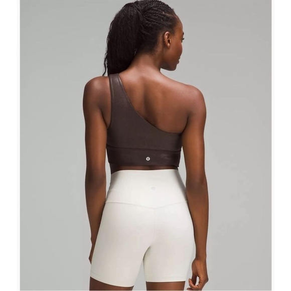 NWT lululemon Align Asymmetrical Ribbed Bra C/D Cup Shine Espresso Sz 14 - Picture 16 of 16